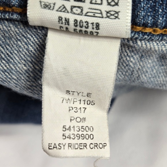 Lucky Brand Easy Rider Crop Boot Jeans Womens Size 6/28 Blue Denim Distressed - Picture 5 of 10